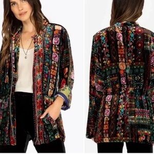 Johnny Was Trixie Velvet silk lined jacket (Rare)